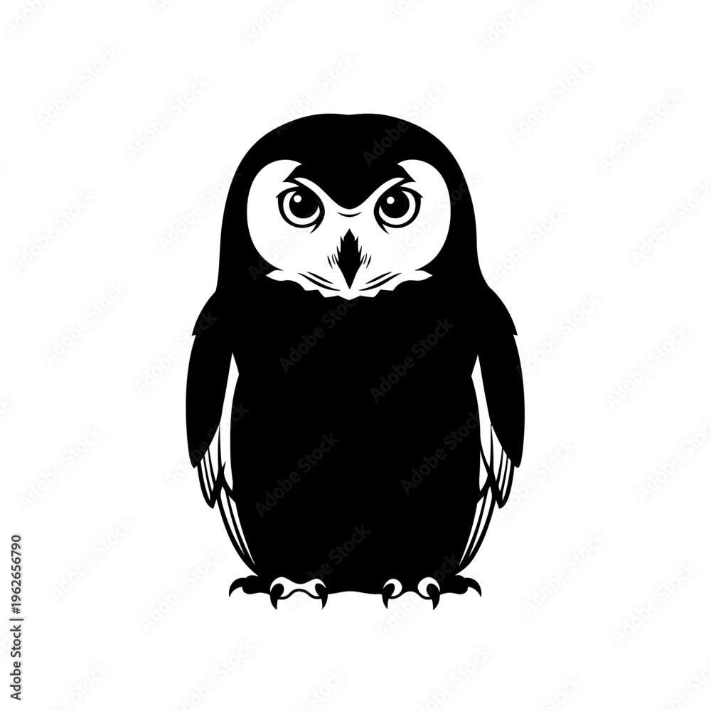 Obraz premium angry owl silhouette vector illustration