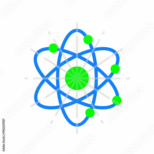 An abstract image of an atom, with electrons orbiting the nucleus
