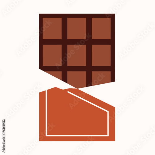 A simple yet enticing illustration of a chocolate bar, perfect for various culinary or dessert-themed projects