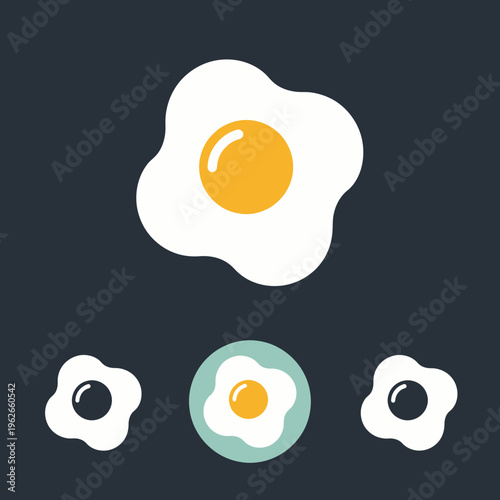 Delicious Fried Egg in various styles with dark background