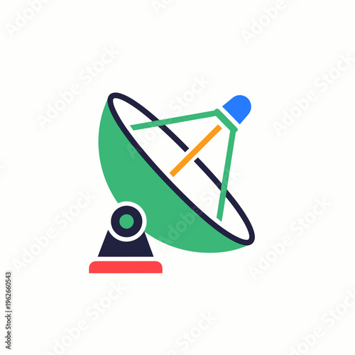 A modern illustration of a satellite dish, perfect for technology and communication concepts