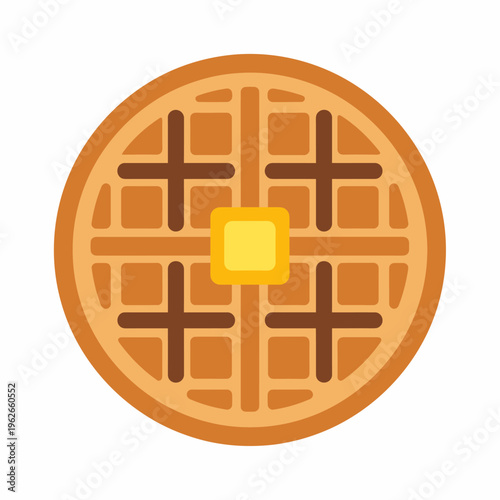 A delicious and appetizing waffle with a pat of butter