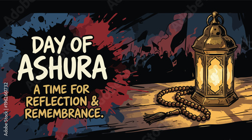 Ashura Reflection and Remembrance with Lantern and Prayer Beads