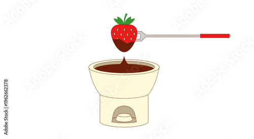 Strawberry dipped in chocolate fondue a delightful dessert.