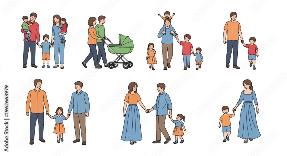 Fototapeta premium Diverse group of adults and children enjoying a sunny day together and sharing moments.