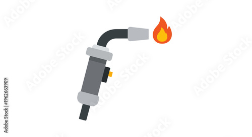 Welding Torch Vector Illustration, Flat Design, for Industry, Construction, and Repair.
