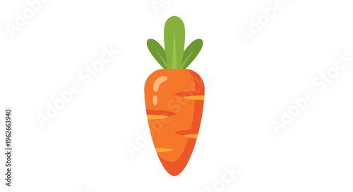 Whimsical single cartoon carrot illustration on a plain white backdrop for simplicity and clearness