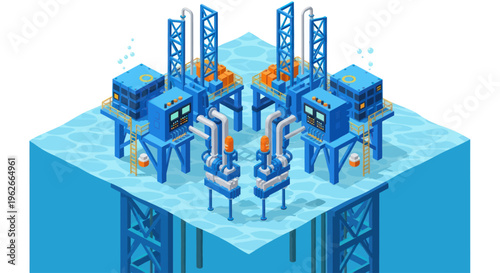 Offshore Oil Rig Platform Industrial Energy Production.