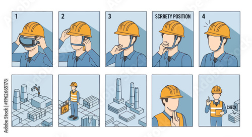 Worker demonstrating proper hard hat and safety gear usage in industrial setting.