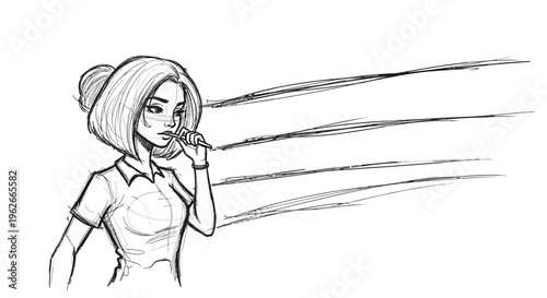 Woman talking on a mobile phone.