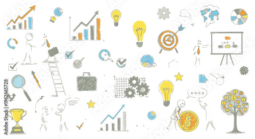 Business and finance icons and symbols.