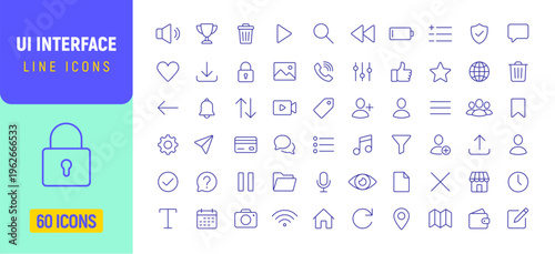 Foto UI line simple icon set