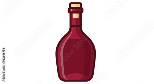 Wine Bottle Vector Illustration, Flat Design, for Beverage, Drink, Alcohol Concept