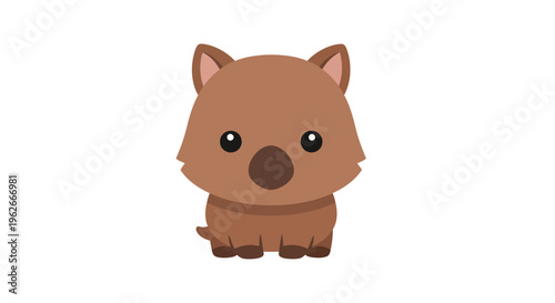 Wombat Vector Illustration, Cartoon Style Graphic for Wildlife and Nature Projects