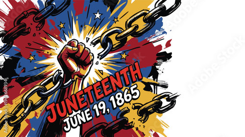 Juneteenth Celebration Freedom Day Breaking Chains Digital Illustration Background