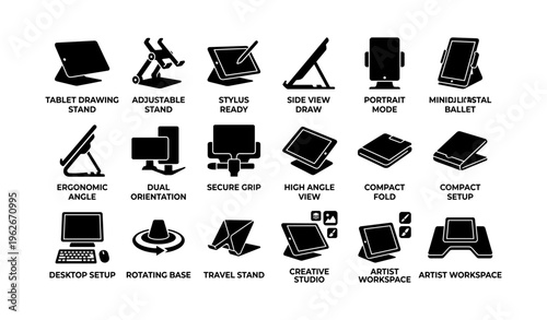 Versatile tablet accessories and stand designs for creative workspaces