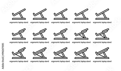 Ergonomic adjustable laptop stand collection in multiple positions