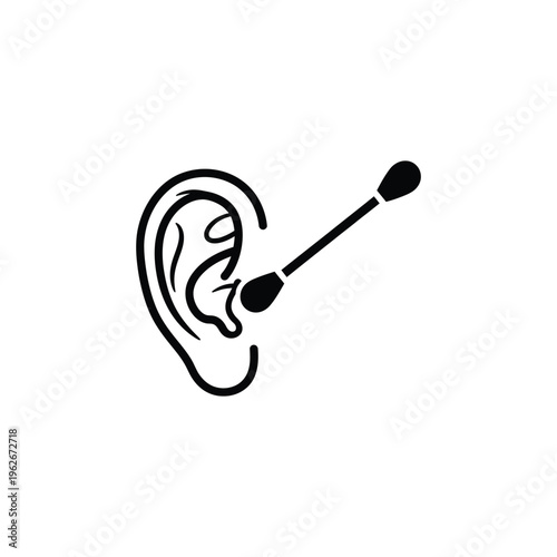 A person uses an earbud in their ear for listening.
