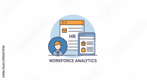 Workforce analytics illustration hr management and data analysis concept