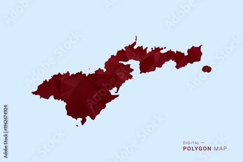 American Samoa Map - Low poly polygon map in deep red gradient on light blue background, modern minimal geometric design, vector illustration with faceted triangulated style.