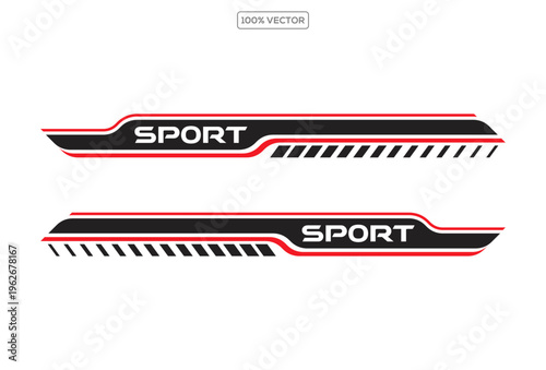 Racing stripes for car tuning pack. Stickers for covering car bodies. Isolated vector illustration
