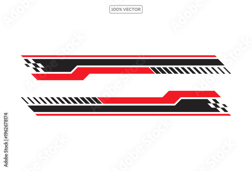 Racing stripes for car tuning pack. Stickers for covering car bodies. Isolated vector illustration design