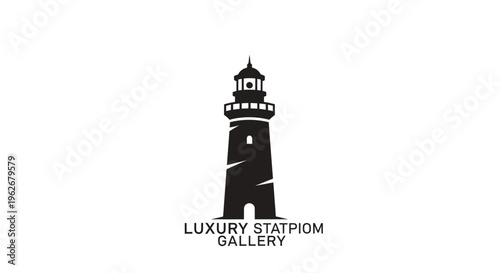 Silhouette of a lighthouse against a clean white background, representing guidance and safety.