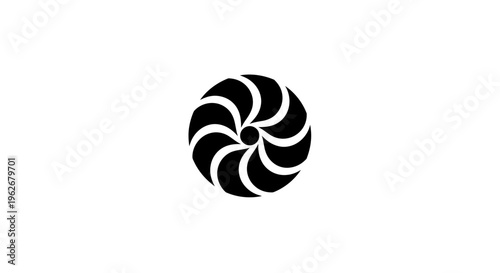 Abstract Swirl Black Icon on White Background