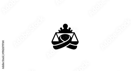 Justice Ribbon Symbol - Legal Help and Support Concept