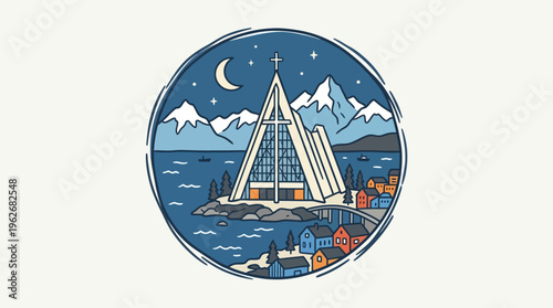 Arctic Cathedral in Tromsø Norway at Night