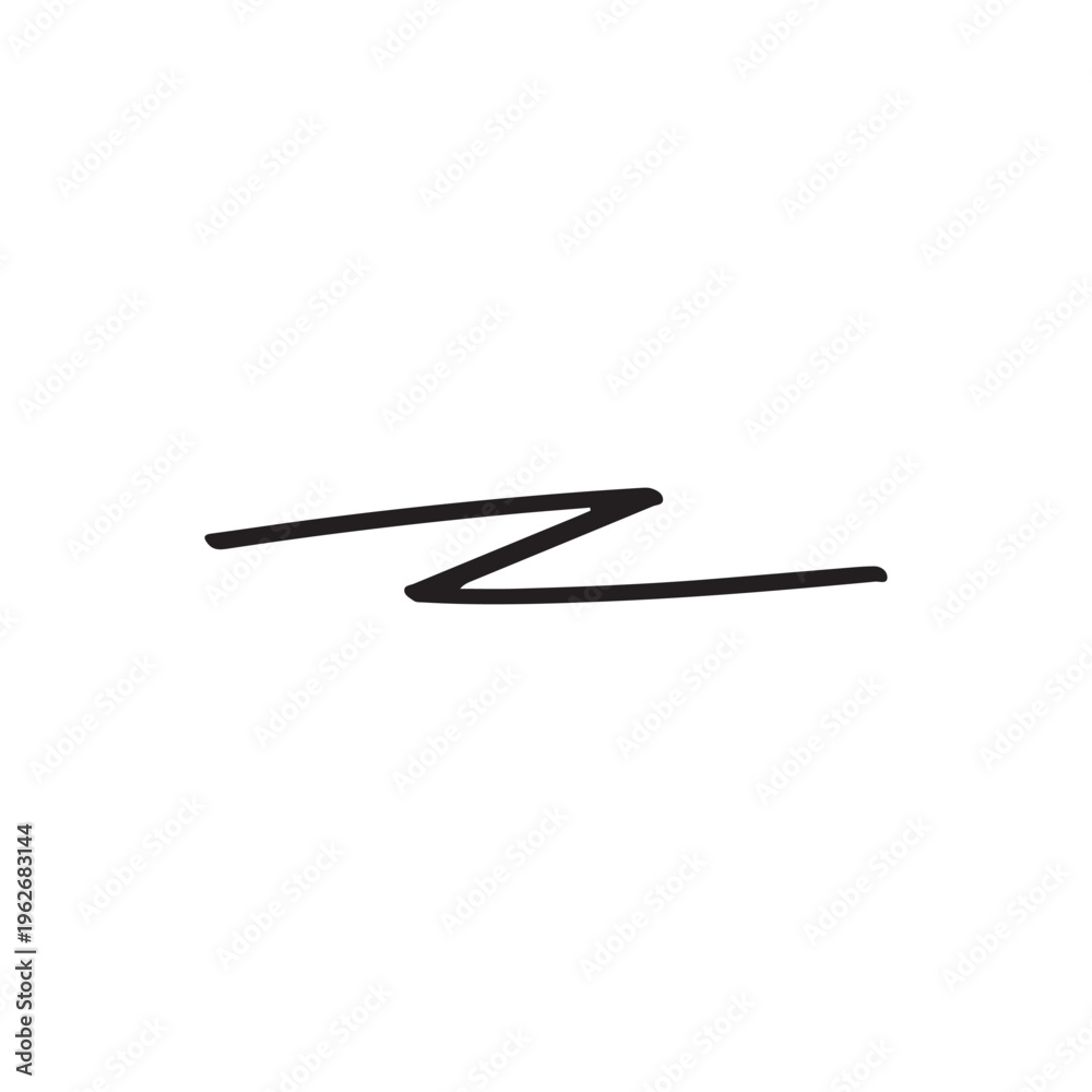 Obraz premium Hand Drawn Zigzag Line Scribble Outline