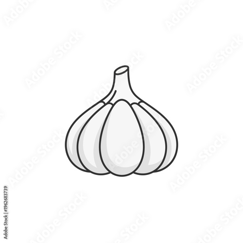 Simple illustration of a garlic bulb with cloves, a common ingredient in cooking and a flavorful addition to dishes