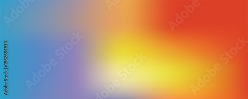 Smooth and blurry colorful gradient mesh background. Modern bright rainbow colors. Easy editable soft colored vector banner template. Premium quality