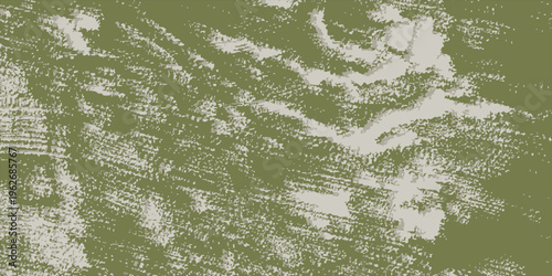 Abstract Grunge Texture Background with Olive Green and Beige Brush Strokes