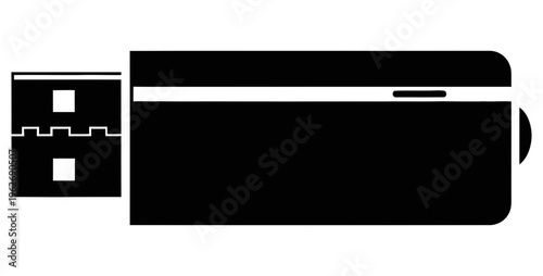 Black usb flash drive with a modern design