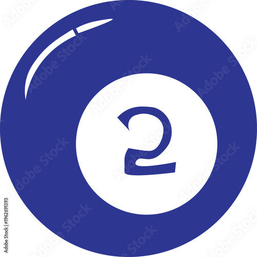 Blue Pool Billiard Ball Number Two.