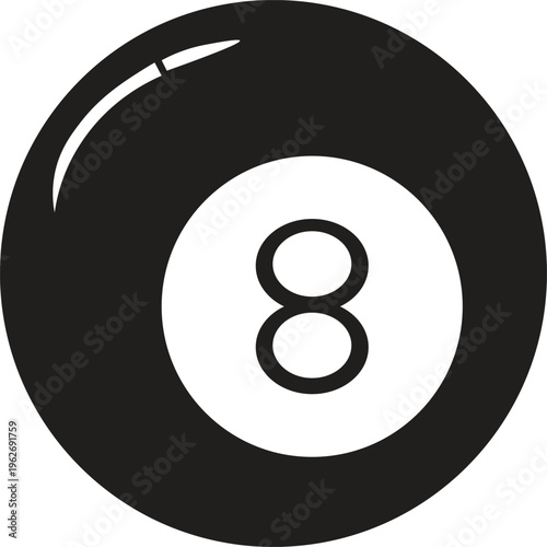 Eight ball pool game symbol.