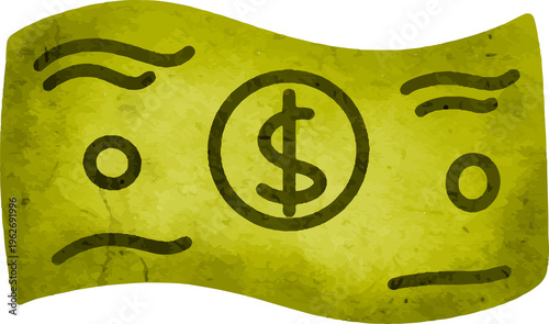Obraz na plátně Dollar Bill Money Symbol Icon Grunge Texture