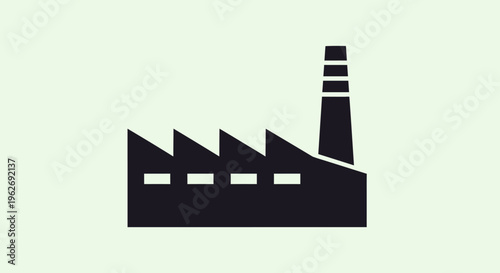 Industrial Factory Building Icon Black.