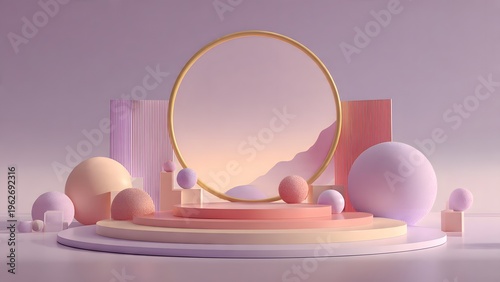 Pink Easter eggs with heart designs arranged in a basket and vase on a soft decorative background