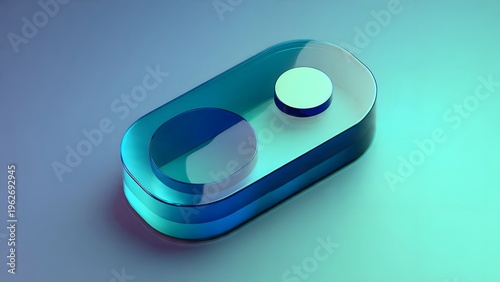 3D contact button and contact lens displayed as a round glossy object on a clean background