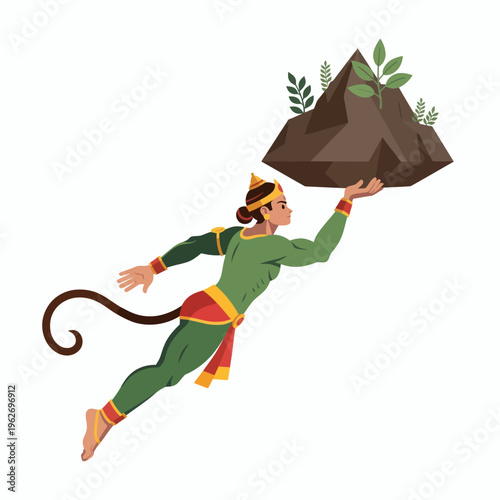 Woman carrying a mountain illustration