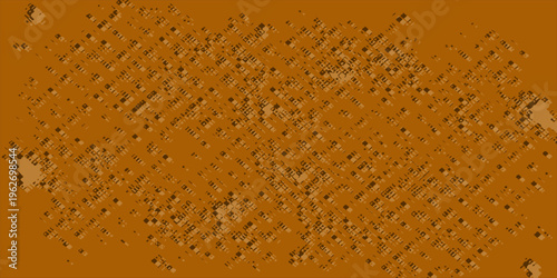 Abstract Digital Glitch Pattern with Brown and Orange Color Tones