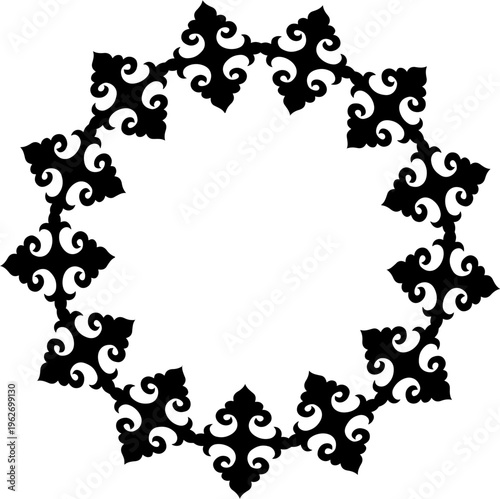 Black Fractal Star Border