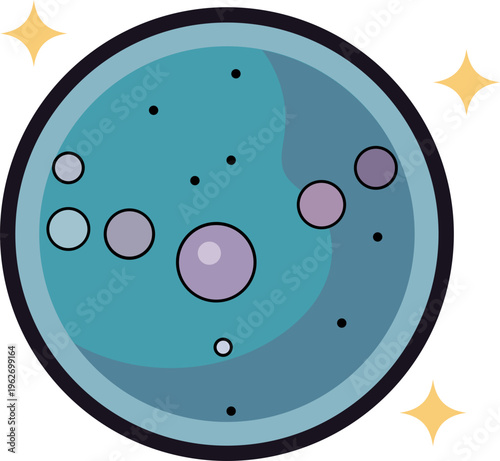 Cute Cartoon Planet Icon