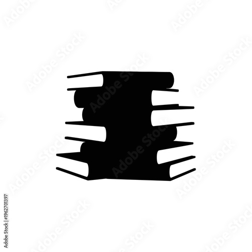 A graphic illustration featuring a neat stack of books, embodying education, knowledge acquisition, and scholarly pursuit with a clear, impactful design