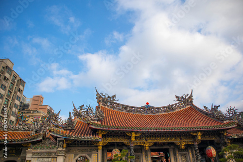 Longshan Temple Taipei with Ornate Dragon Roof