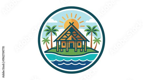 Tropical Island Cottage Logo Design