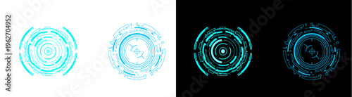 Fotografía PNG image of Futuristic cyan holographic circular targeting interface element de
