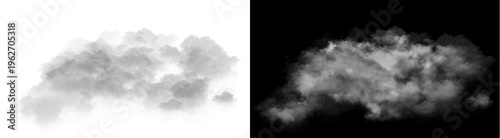 Canvastavla PNG image of Realistic grey smoke or fog cloud, perfect for visual effects and weather graphic designs, on transparent background